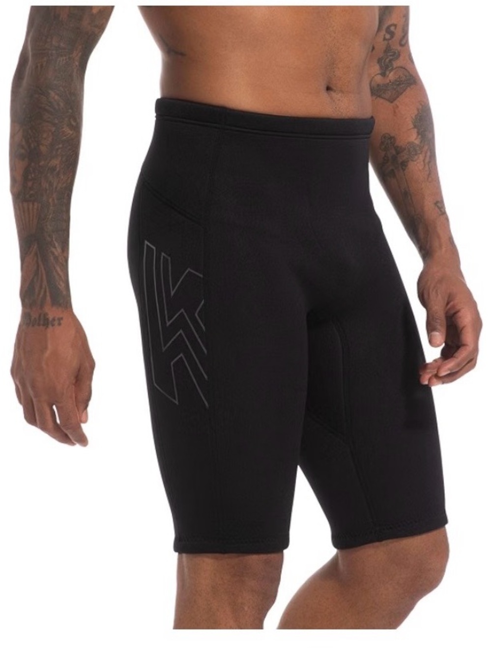 Men's Black Dive-Swim Shorts with Subtle Side Logo